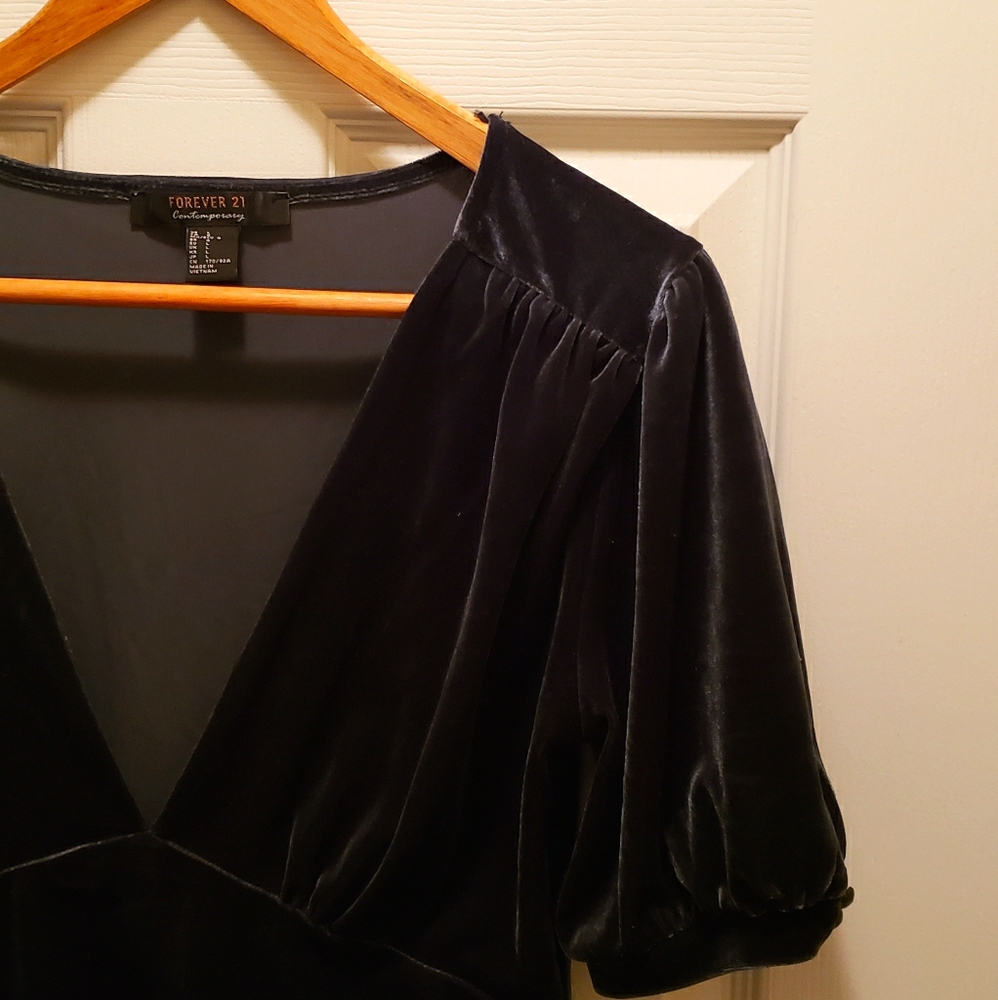 Dark Green Velvet Bodysuit